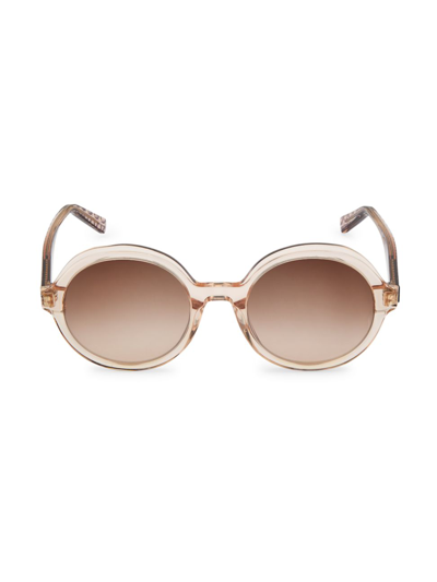 Shop Ferragamo Women's Gancini Round Gradient Sunglasses In Crystal Rose