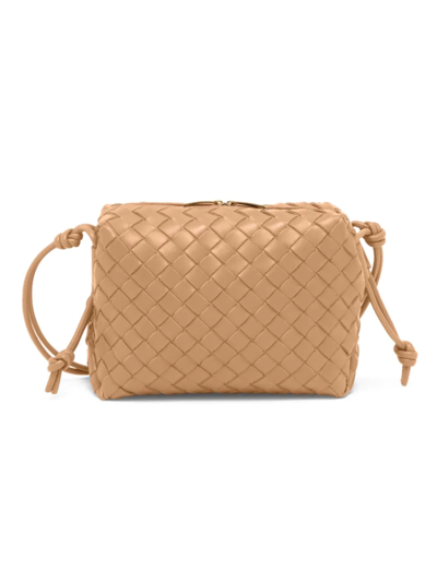 Shop Bottega Veneta Women's Medium Nodini Intrecciato Leather Shoulder Bag In Almond Gold