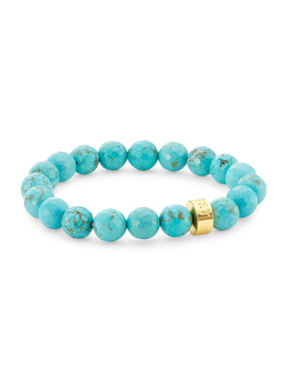Shop Nest Women's Faceted Turquoise Stretch Bracelet