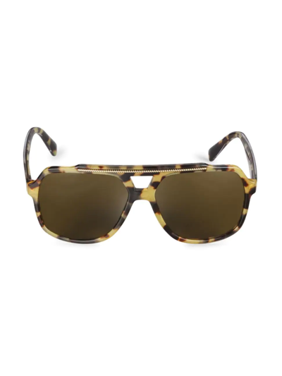 Shop Dolce & Gabbana Men's Gros Grain 60mm Sunglasses In Mustard