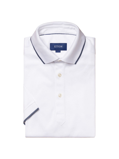Shop Eton Men's Contemporary-fit Contrast Trim Polo In White