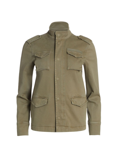Shop Anine Bing Women's Stretch Cotton Army Jacket In Army Green