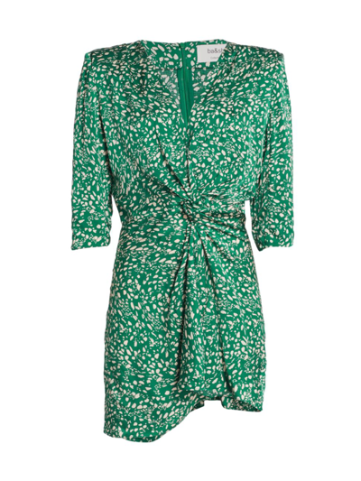 Shop Ba&sh Women's Erika Printed Twist-accent Dress In Vert