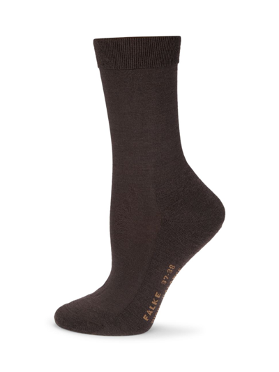 Shop Falke Women's Wool Balance Socks In Dark Brown