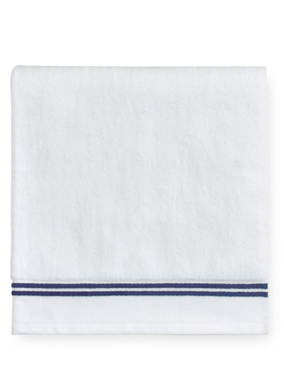 Shop Sferra Aura Washcloth In White Dark Blue