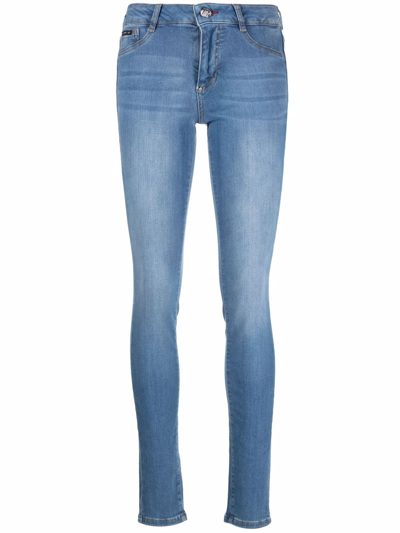 Shop Philipp Plein Skinny-cut Denim Leggings In Blau