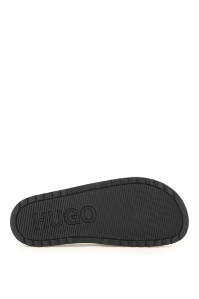 Shop Hugo Rubber Slides Wih Logo In Black