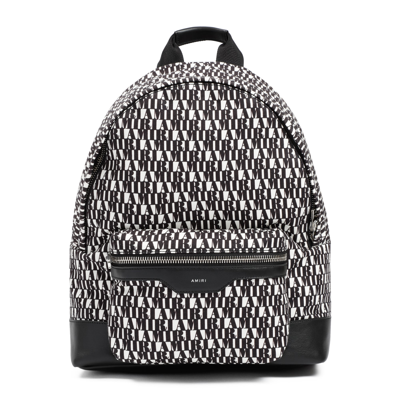 Shop Amiri Canvas And Leather Backpack Bag In Black