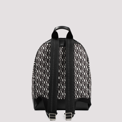 Shop Amiri Canvas And Leather Backpack Bag In Black