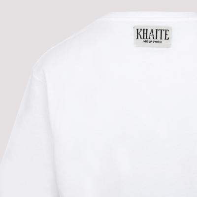 Shop Khaite Mae Short Sleeve T-shirt Tshirt In White