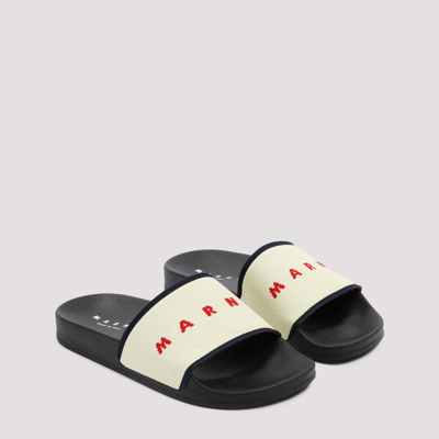 Shop Marni Slide Sandals Shoes In Nude &amp; Neutrals