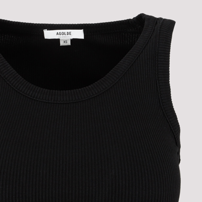 Shop Agolde Fitted Sleeveless Top Tops In Black