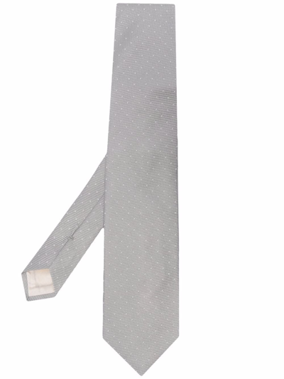 Shop D4.0 Textured Silk Tie In Grau