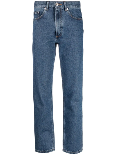 Shop Apc Mid-rise Straight-leg Jeans In Blau