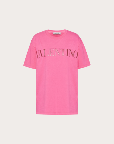 Shop Valentino Jersey T-shirt In Eclectic Pink
