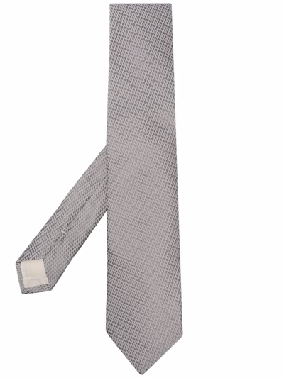 Shop D4.0 Textured Silk Tie In Grau