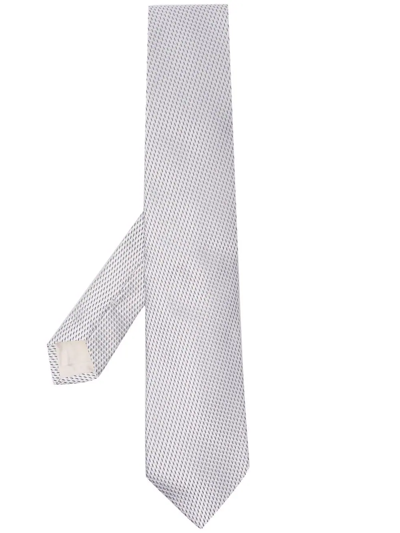 Shop D4.0 Textured Silk Tie In Weiss