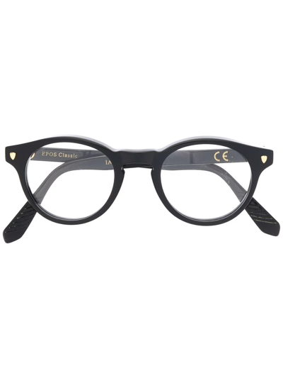Shop Epos Round Frame Glasses In Schwarz