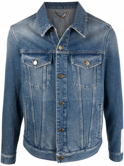 Shop Golden Goose Button-up Denim Jacket In Blau