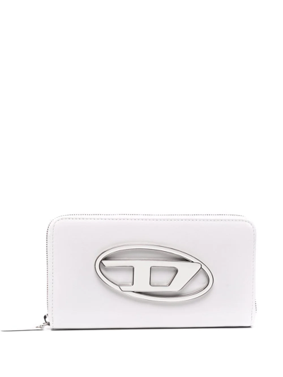 Shop Diesel Logo-lettering Leather Wallet In Weiss