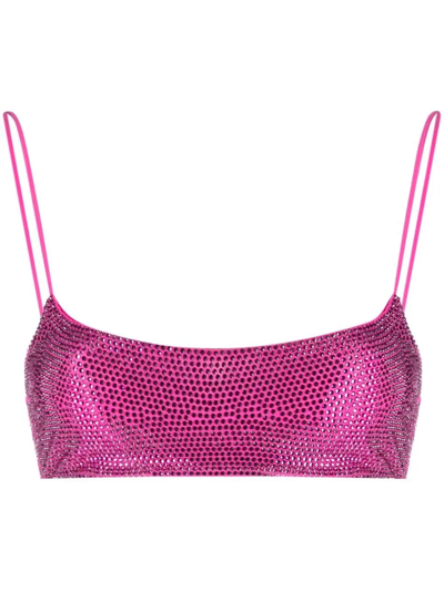 Shop The Andamane Sequin-studded Bra Top In Rosa
