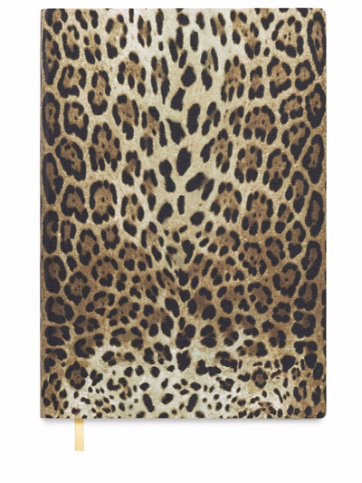 Dolce & Gabbana Large Blank Notebook Leather Cover Multicolor Unisex Onesize In Brown