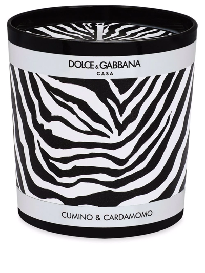 Shop Dolce & Gabbana Zebra-print Scented Candle (250g) In Schwarz