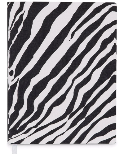 Dolce & Gabbana Large Zebra-print Leather Blank Notebook In White