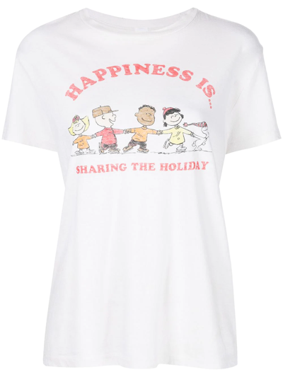 Shop Re/done 70s Sharing The Holiday T-shirt In White