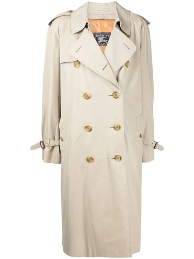 Pre-owned Burberry 1990s Double-breasted Trench Coat In Brown