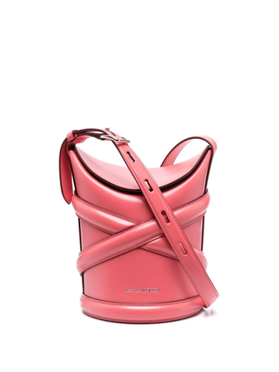Shop Alexander Mcqueen The Curve Bucket Bag In Pink