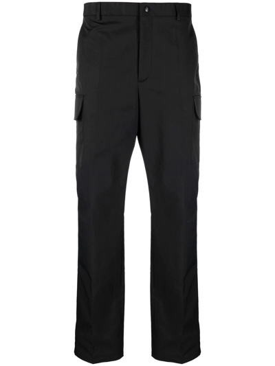 Shop Valentino Flap Pocket Cargo Style Trousers In Black