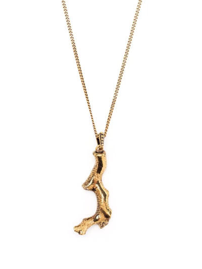 Shop Alexander Mcqueen Coral-pendant Chain Necklace In Gold