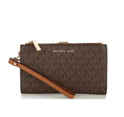 Michael Kors Acorn/borwn Ladies Adele Logo Smartphone Wristlet In Acorn/borwn