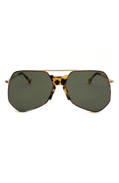Shop Grey Ant Goste 58mm Aviator Sunglasses In Gold/ Green