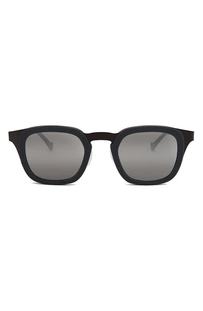 Shop Grey Ant Dieter 45mm Small Square Sunglasses In Grey/ Silver