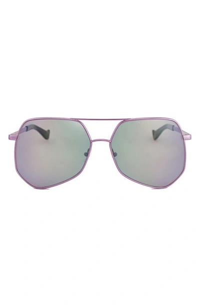 Shop Grey Ant Megalast 59mm Aviator Sunglasses In Lavender/ Grey