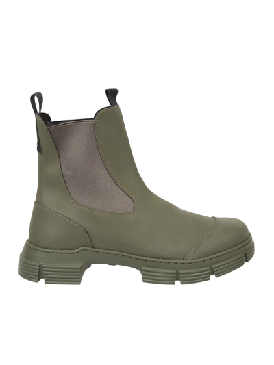Shop Ganni Rubber Boots In Green