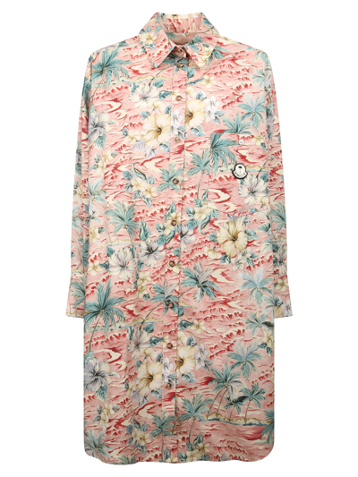 Moncler Genius 8 Moncler Palm Angels Pink Floral Dress In Multi
