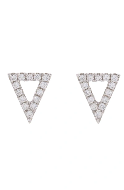 Shop Bony Levy 18k White Gold Diamond Triangle Stud Earrings In 18kwg