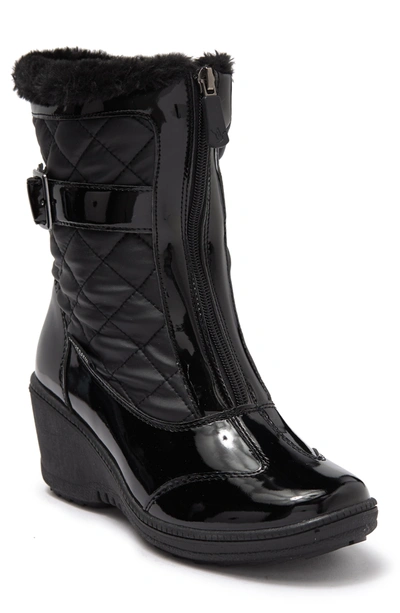 Aquatherm By Santana Canada Lola Wedge Boot In Black Patent