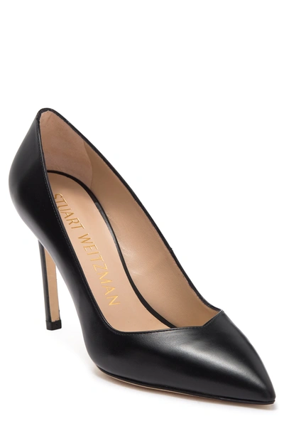 Shop Stuart Weitzman Anny Pointed Toe Pump In Black