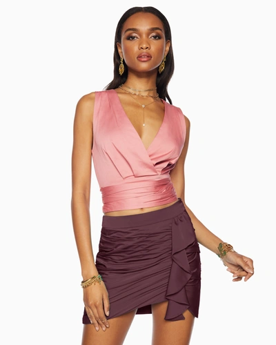 Shop Ramy Brook Toni Ruffle Mini Skirt In Raisin
