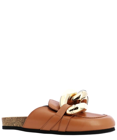 Shop Jw Anderson "chain" Slippers In Brown