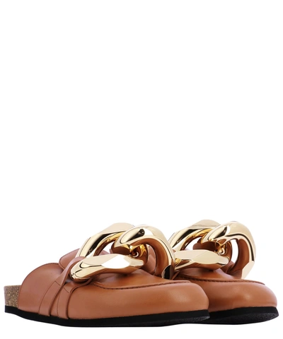 Shop Jw Anderson "chain" Slippers In Brown