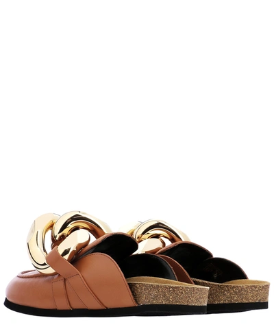 Shop Jw Anderson "chain" Slippers In Brown