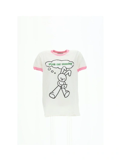 Shop Natasha Zinko T-shirts & Vests In White Pink