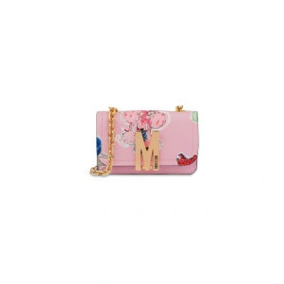 Shop Moschino Fashion Sketches Mini Shoulder M Bag In Pastel Pink
