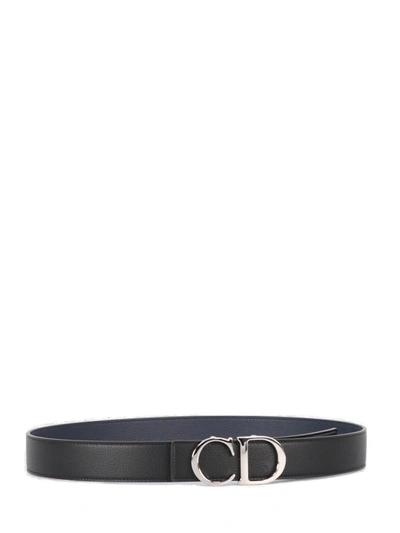 Dior Homme Cd Plaque Reversible Belt In Black | ModeSens