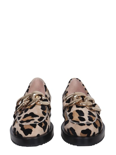 Shop N°21 Moccasins With Oversized Chain In Animalier